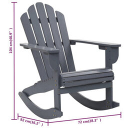 Berkfield Garden Rocking Chair Wood Grey - thumbnail 6