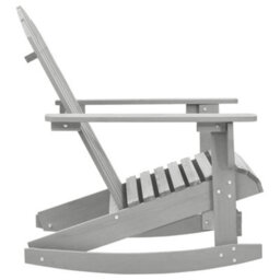 Berkfield Garden Rocking Chair Wood Grey - thumbnail 3