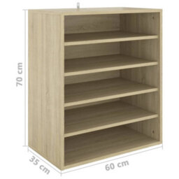 Walplus Shoe Cabinet Sonoma Oak 60X35X70 Cm Engineered Wood - thumbnail 9