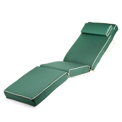Alfresia Green Sun Lounger Chair Garden Cushion With Luxury Thick Foam Filling - image 1