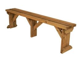 Arbor Garden Solutions Hollies Wooden Bench, Outdoor Garden Fence Seat(8Ft, Rustic Brown Finish) - thumbnail 1
