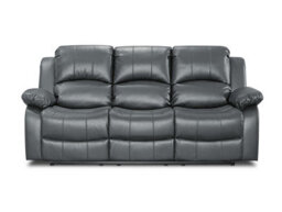 Electric Recliner Sofa In Grey Faux Leather Fabric 3 Seater Sofa - thumbnail 4
