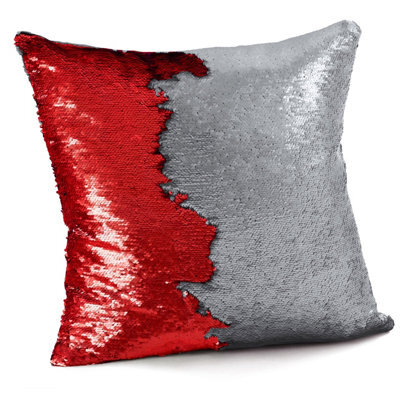 Velosso Two-Tone Sequins Decorative Cushion, Reversible Sparkly Fabric, Zip Closure, Machine Washable - Multicolour - image 1