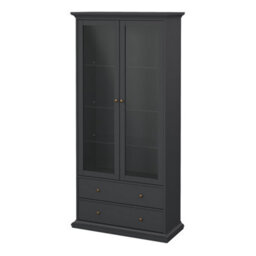 Furniture To Go Paris 2 Door 2 Drawer China  Cabinet In Matt Grey - thumbnail 3