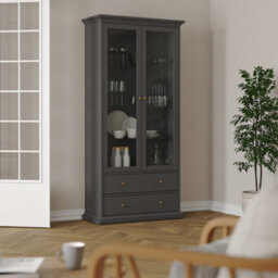 Furniture To Go Paris 2 Door 2 Drawer China  Cabinet In Matt Grey - thumbnail 7