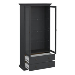 Furniture To Go Paris 2 Door 2 Drawer China  Cabinet In Matt Grey - thumbnail 5