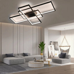 Modern Ceiling Lamp Livingroom Aluminum Acrylic Black - thumbnail 4