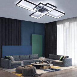Modern Ceiling Lamp Livingroom Aluminum Acrylic Black - thumbnail 1