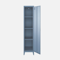 Sweeek - Metal Cabinet/locker With 4 Storage Compartments Industrial-Style Soho Dark Blue 38X38X180 Cm - thumbnail 4
