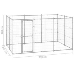 Berkfield Outdoor Dog Kennel Galvanised Steel 7.26 M2 - thumbnail 6