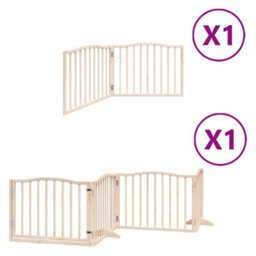 Walplus Wood Dog Gate With Door Foldable 6 Panels 480 Cm Poplar Wood - thumbnail 2
