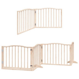 Walplus Wood Dog Gate With Door Foldable 6 Panels 480 Cm Poplar Wood - thumbnail 3