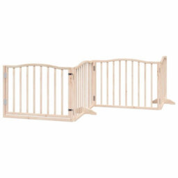 Walplus Wood Dog Gate With Door Foldable 6 Panels 480 Cm Poplar Wood - thumbnail 4