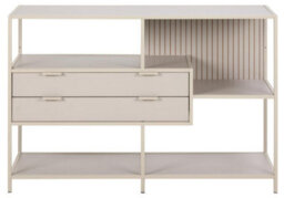 Furniture To Go Seaford Grey Storage Unit With 2 Drawers And 3 Shelves - thumbnail 2