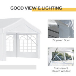 Outsunny 8M Gazebo Garden Marquee Canopy Party Carport Shelter Garage Tent White - thumbnail 6
