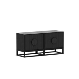 MMT Funiture Designs mmt Fluted 2-Door Storage Cabinet, Adjustable Shelf, Steel Legs, 60Cm L X40 Cm H