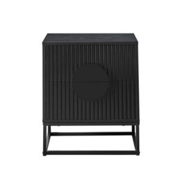 MMT Funiture Designs mmt Fluted 2-Door Storage Cabinet, Adjustable Shelf, Steel Legs, 60Cm L X40 Cm H - thumbnail 2