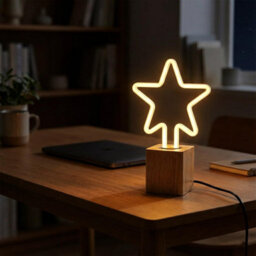 Ledsone Wooden Table Lamp With Decorative Bulb Small Bedside Desk Light, Natural Wood Base, Warm Ambient Lighting - thumbnail 3