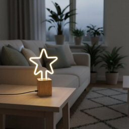 Ledsone Wooden Table Lamp With Decorative Bulb Small Bedside Desk Light, Natural Wood Base, Warm Ambient Lighting - thumbnail 5