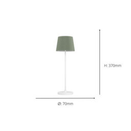 Eglo Leonero Steel And Fabric Portable Touch-Dimmer Led Tuneable White Table Lamp, Green - thumbnail 4