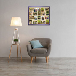 AK Frames 80X70Cm Purple Modern Multi Photo Frame With Ivory Mount - Holds 20 Apertures (18X) 6X4, (2X) 4X4 Photos - thumbnail 3