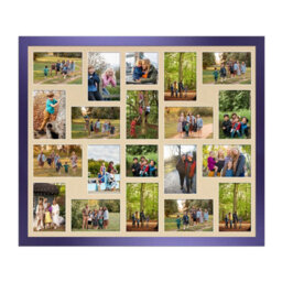 AK Frames 80X70Cm Purple Modern Multi Photo Frame With Ivory Mount - Holds 20 Apertures (18X) 6X4, (2X) 4X4 Photos - thumbnail 1