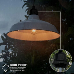 Ip65 Waterproof E27 Pendant Light 195Cm Adjustable Cable Industrial Ceiling Lamp Black Indoor Outdoor - thumbnail 4