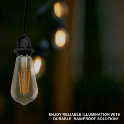 Ip65 Waterproof E27 Pendant Light 195Cm Adjustable Cable Industrial Ceiling Lamp Black Indoor Outdoor - thumbnail 5