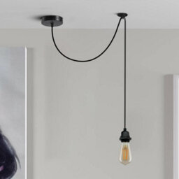Ip65 Waterproof E27 Pendant Light 195Cm Adjustable Cable Industrial Ceiling Lamp Black Indoor Outdoor - thumbnail 2