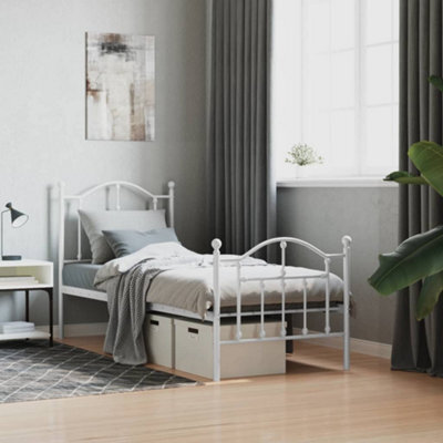 Berkfield Metal Bed Frame With Headboard And Footboard White 75X190 Cm - image 1