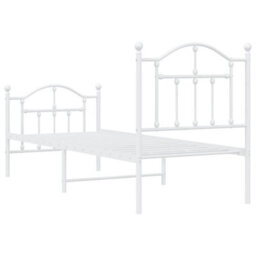 Berkfield Metal Bed Frame With Headboard And Footboard White 75X190 Cm - thumbnail 7