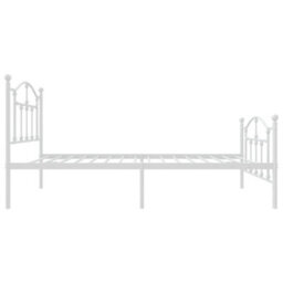 Berkfield Metal Bed Frame With Headboard And Footboard White 75X190 Cm - thumbnail 6
