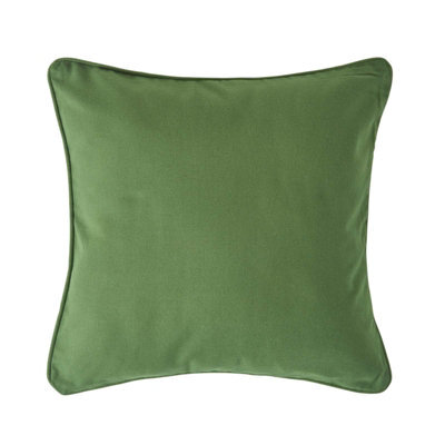 Homescapes Cotton Plain Olive Green Cushion Cover, 45 X 45 Cm - image 1