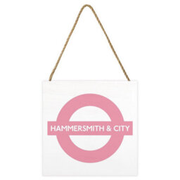 Transport For London Hammersmith & City Line Wooden Block White/pink (2.7Cm X 20Cm X 20Cm) - thumbnail 1