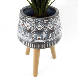 Leaf Large Blue Composite Planter With Stand 44Cm X 26Cm - thumbnail 8