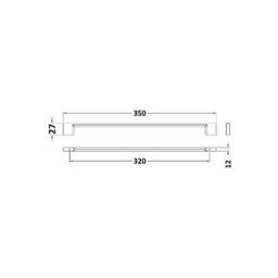 Hudson Reed Centres F Shape Furniture Handle, Aluminium Built Contemporary Bathroom Cabinet Drawer Handle In Chrome Finish, 420mm - thumbnail 3