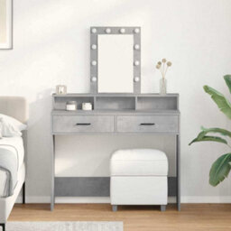 Walplus Dressing Table Grey 100 X 41 X 140 Cm Engineered Wood - thumbnail 1
