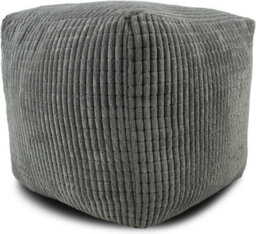 istyle mode Jumbo Cord Footstool Pouffe, Charcoal Corduroy Ottoman Bean Bags 40Cm X 40Cm