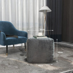 istyle mode Jumbo Cord Footstool Pouffe, Charcoal Corduroy Ottoman Bean Bags 40Cm X 40Cm - thumbnail 6