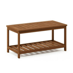 Walplus Furinno Tioman Hardwood Coffee Table With Shelf In Teak Oil, Natural - thumbnail 3