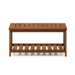 Walplus Furinno Tioman Hardwood Coffee Table With Shelf In Teak Oil, Natural - thumbnail 4