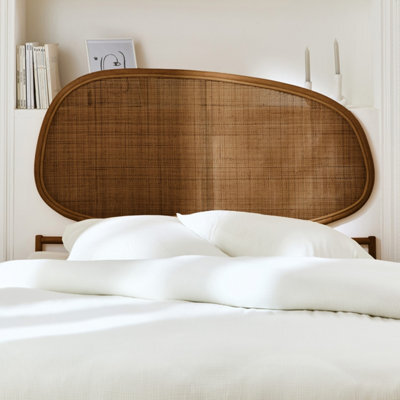 Sweeek - Dark Rattan Headboard Samoa 140X3X120 Cm - image 1