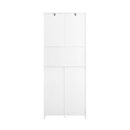 Sobuy Bzr150-W, Tall Bathroom Storage Cabinet With Laundry Basket Slim Freestanding Bathroom Unit,white,w70Xd37Xh170 - thumbnail 4