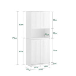 Sobuy Bzr150-W, Tall Bathroom Storage Cabinet With Laundry Basket Slim Freestanding Bathroom Unit,white,w70Xd37Xh170 - thumbnail 3