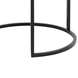 Wyld And Coco Nest Of 2 Round-Top Tables - Light Mango Wood, Black Iron Frame, Hairpin Legs, Round (L50 X D50 X H40Cm) - thumbnail 7
