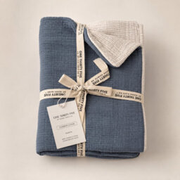 Where Saints Go Ltd Denim Blue Muslin Cotton Square Pillowcases Pack Of 2 60 X 60Cm - thumbnail 3