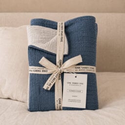 Where Saints Go Ltd Denim Blue Muslin Cotton Square Pillowcases Pack Of 2 60 X 60Cm - thumbnail 2