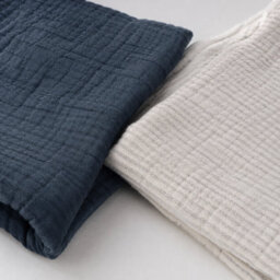 Where Saints Go Ltd Denim Blue Muslin Cotton Square Pillowcases Pack Of 2 60 X 60Cm - thumbnail 5