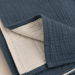Where Saints Go Ltd Denim Blue Muslin Cotton Square Pillowcases Pack Of 2 60 X 60Cm - thumbnail 7