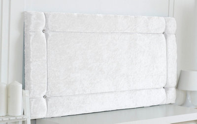 "Adore Designs Italia Crushed Velvet 5Ft Kingsize 20"" Headboard -  White"
